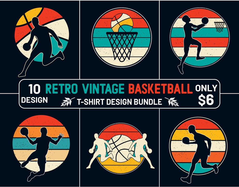 Basketball t-shirt design, Retro vintage t-shirt, Retro vintage basketball t -shirt design, basketball t-shirt bundle, basketball vector - Buy t-shirt  designs