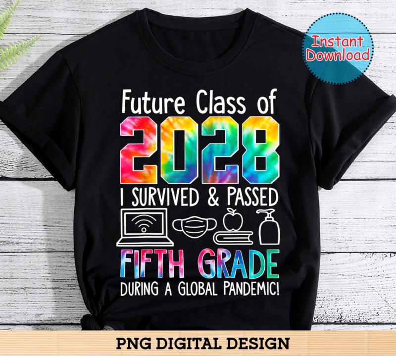 Colourful Class Of 2028 Fifth Grade Back To School - Buy t-shirt designs