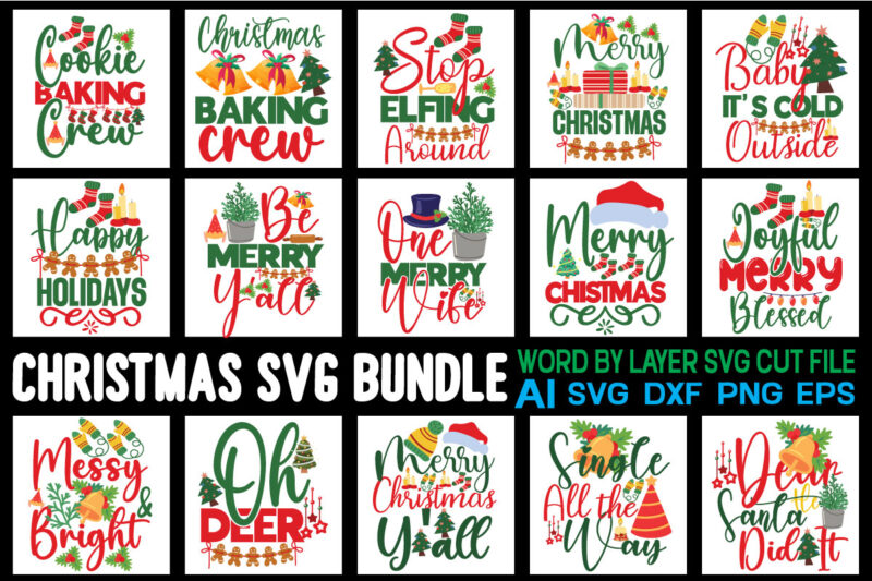 Christmas t-shirt design bundle,Christmas SVG Bundle, Winter SVG, Santa SVG, Winter svg Bundle, Merry Christmas svg, Christmas Ornaments svg, Holiday Christmas svg Cricut