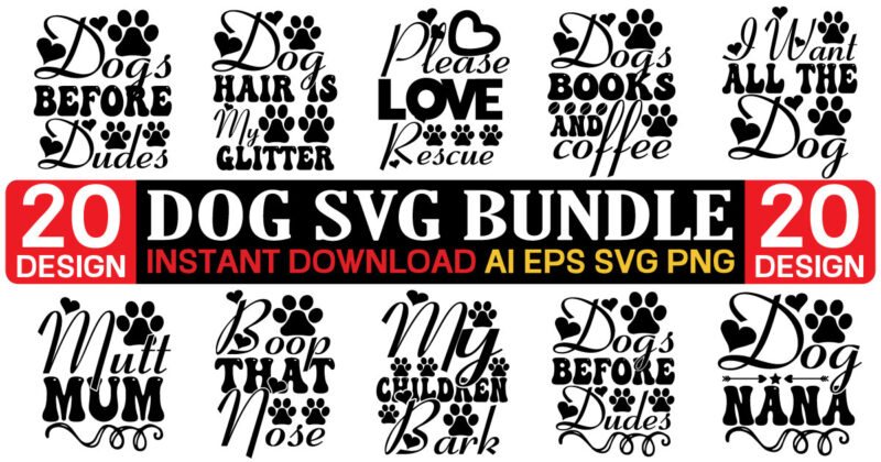 Dog Svg Bundle,DOG SVG Bundle, Dogs clipart, Dogs svg files for cricut, dogs silhouette, Dogs designs Bundle, dog dad, dog mom, puppy svg, dog mom svg Dog svg Bundle, Dog