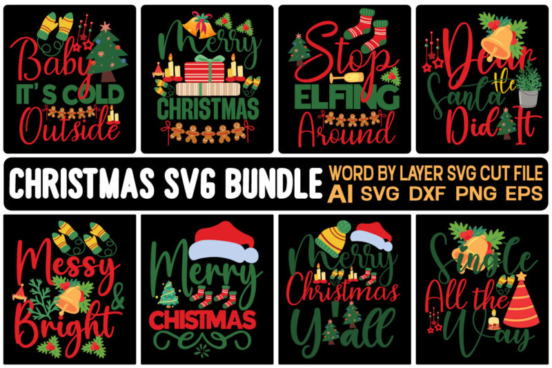 Christmas t-shirt design bundle,Christmas SVG Bundle, Winter SVG, Santa SVG, Winter svg Bundle, Merry Christmas svg, Christmas Ornaments svg, Holiday Christmas svg Cricut