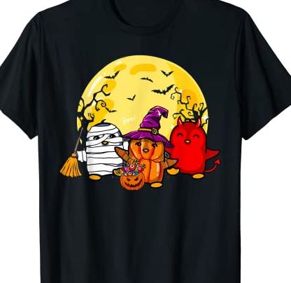 Spooky Penguins Mummy Pumpkin Devil Halloween Costume T-Shirt CL - Buy ...