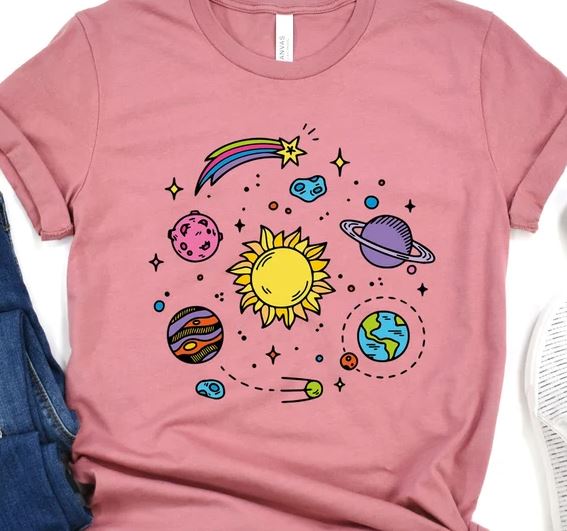 Solar System Shirt Gift for Space Lovers Astronaut Shirt Outer