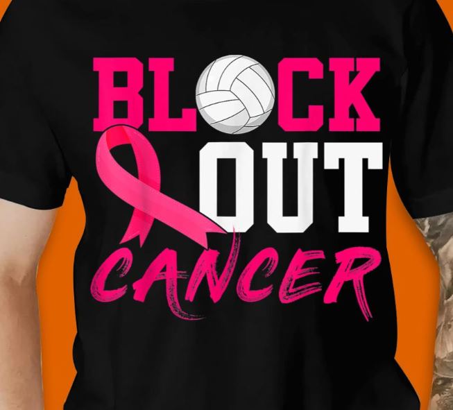 Volleyball Breast Cancer Awareness Block Out Cancer Breast Cancer