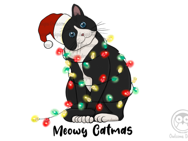 Cat christmas sublimation t shirt vector file