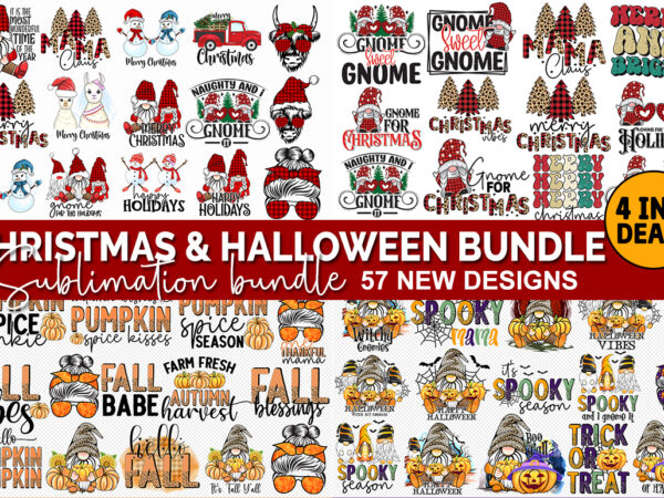 Christmas & halloween sublimation bundle t shirt vector file