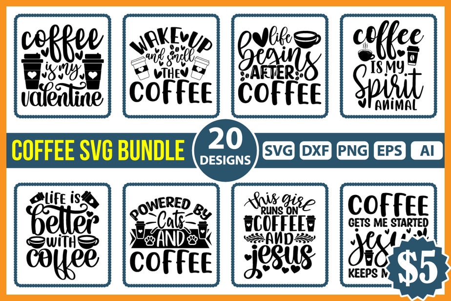 Coffee Svg Bundle, Coffee Svg, Mug Svg Bundle, Funny Coffee Saying Svg ...