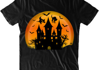 Ghost house under the moon Png, Halloween t shirt design, Halloween Night, Halloween design, Halloween Graphics, Halloween Quote, Ghost, Halloween Png, Pumpkin, Witch, Witches, Spooky, Halloween Party, Spooky Season, Halloween