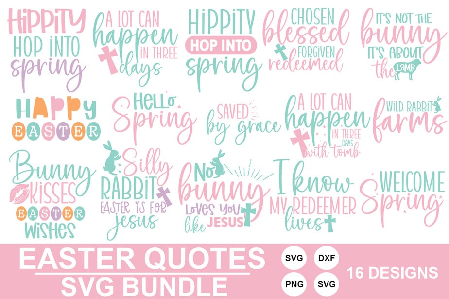 Easter Quotes SVG Bundle - Buy t-shirt designs