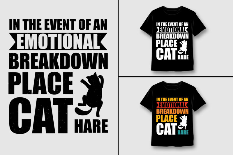 Cat T-Shirt Design Bundle,Cat Lover Trendy Pod Best T-Shirt Design Bundle