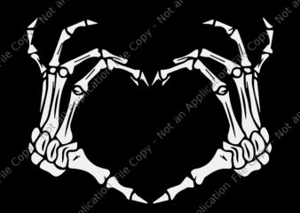Skeleton Hand Heart Sign Bones Svg, Funny Halloween Skeleton Svg, Cute ...