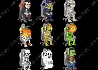 Gamer Halloween Skeleton Vampire Gaming Png, Gamer Halloween Skeleton Png, Skeleton Halloween Png, Halloween Png