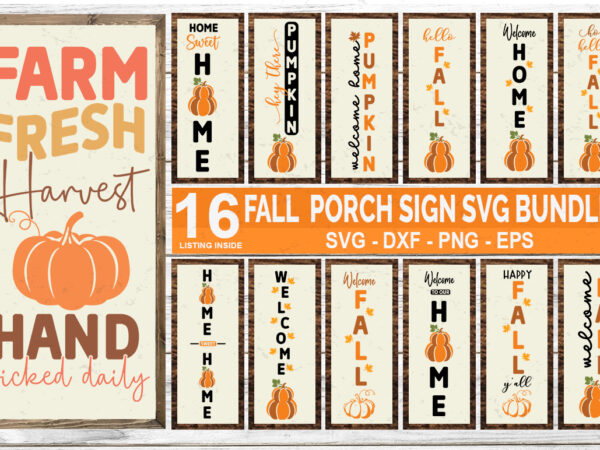 Fall porch sign svg bundle t shirt graphic design