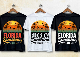 Florida Sunshine State T-Shirt Design-Vacation T-Shirt Design