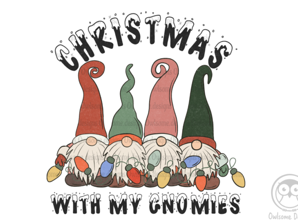 Gnomes christmas sublimation t shirt design template