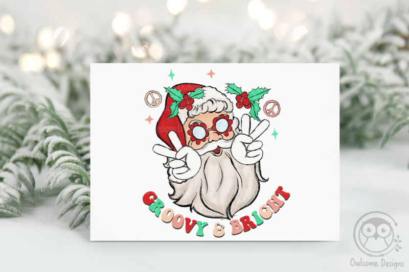 Groovy And Bright Christmas Sublimation