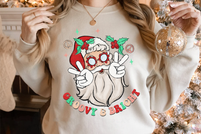 Groovy And Bright Christmas Sublimation