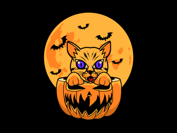 Halloween funny cat graphic t shirt