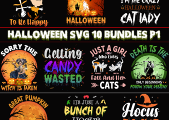 10 Bundle Halloween Part 1, Bundle Halloween, Bundles Halloween SVG, Halloween Bundle, Halloween Bundles, Halloween SVG Bundle, T shirt Design Halloween SVG Bundle, Halloween SVG t shirt design bundle, Bundle