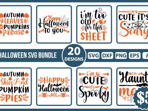 Halloween svg bundle t shirt vector illustration