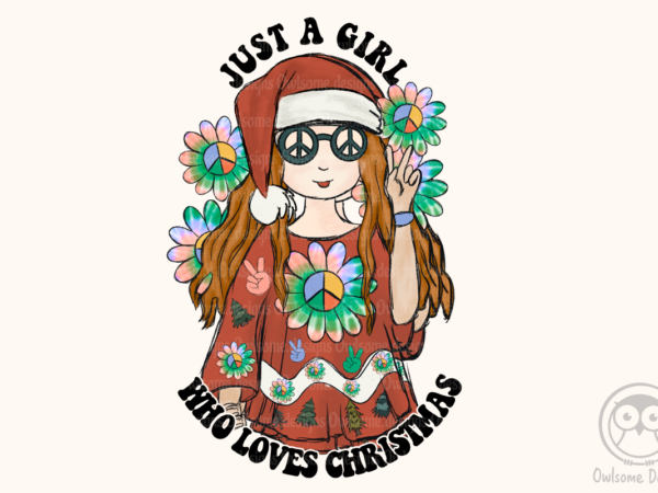 Hippie girl christmas sublimation graphic t shirt