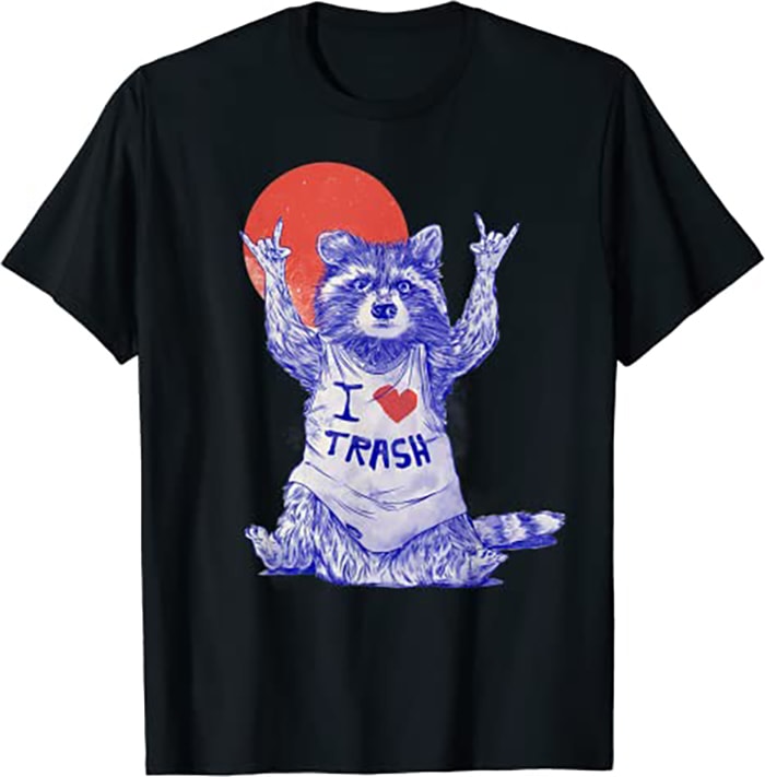 I Love Trash Raccoon Japanese Retro Style - Buy t-shirt designs