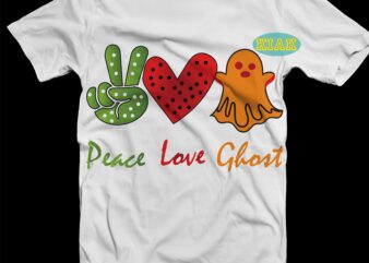 Peace Love Ghost Svg, Ghost Halloween Svg, Halloween t shirt design, Halloween Design, Halloween Svg, Halloween Party, Halloween Png, Pumpkin Svg, Halloween vector, Witch Svg, Spooky, Hocus Pocus Svg, Trick