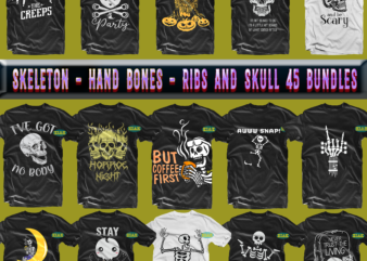 Skeleton – Hand Bones – Ribs and Skull SVG 45 Bundle, Bundle Skull SVG, Skull Bundle SVG, Skeleton SVG Bundle, Skeleton Hand SVG Bundle, Hand Bones SVG Bundle, Bundle Halloween