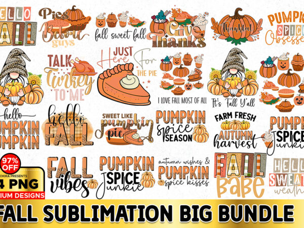 Fall sublimation png bundle t shirt graphic design