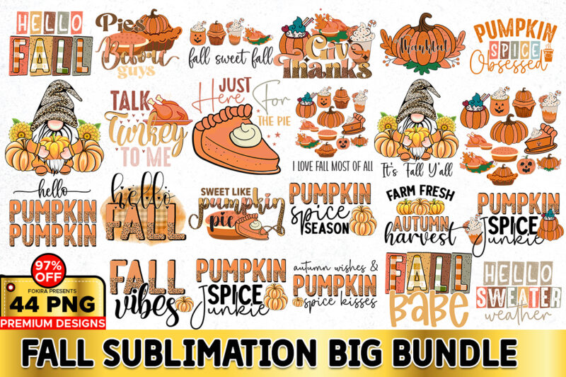 Fall Sublimation PNG Bundle