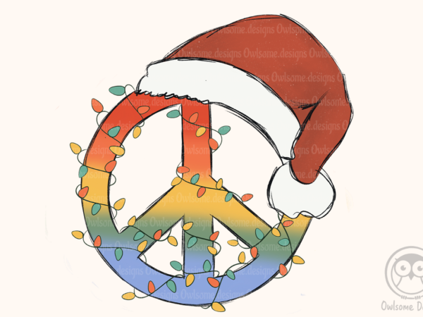 Peace hippie christmas sublimation t shirt illustration