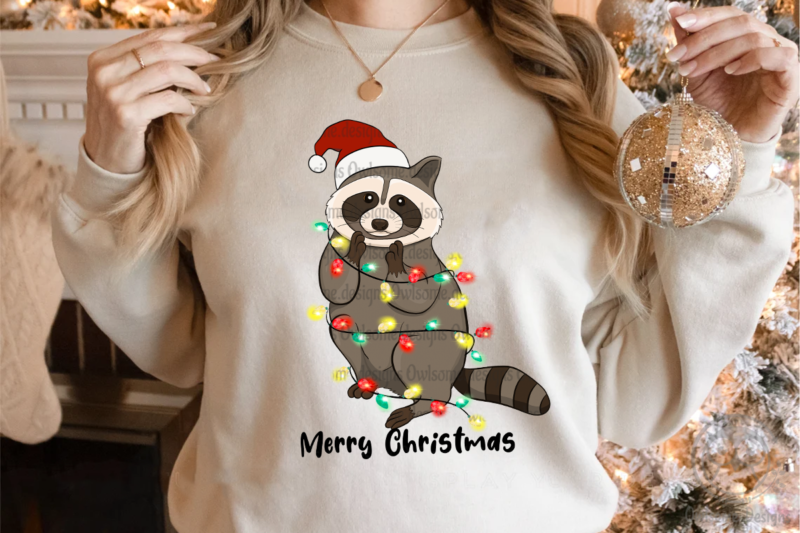 Racoon Christmas Sublimation