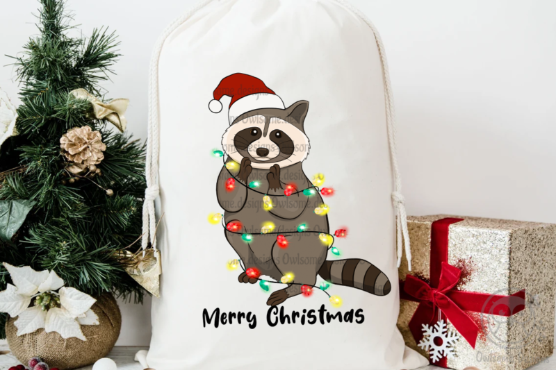 Racoon Christmas Sublimation