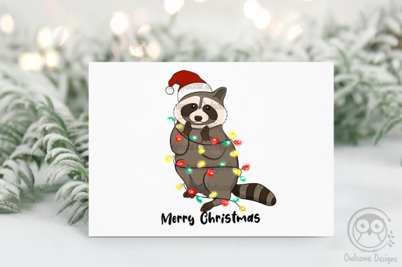 Racoon Christmas Sublimation