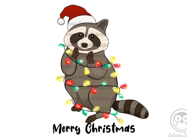 Racoon christmas sublimation t shirt design online