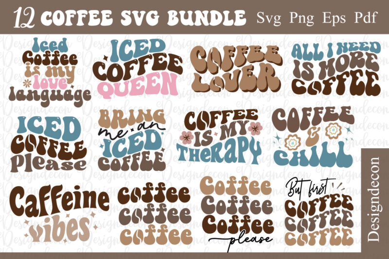 Retro Coffee PNG Sublimation T-shirt Designs Bundle