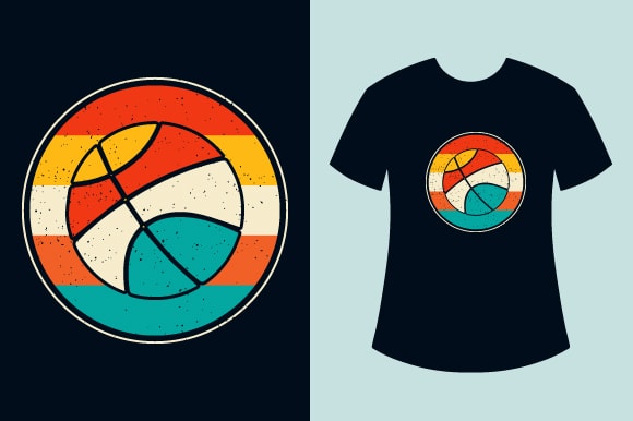 Basketball t-shirt design, Retro vintage t-shirt, Retro vintage basketball t-shirt design, basketball t-shirt bundle, basketball vector