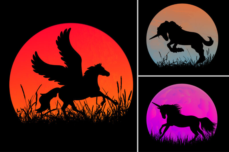 Sunset T-Shirt Design Graphic Bundle