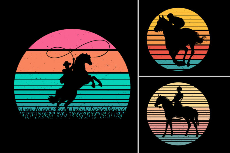 Sunset Vintage Retro T-Shirt Design Graphic Vector Bundle