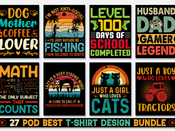 T-shirt design bundle-trendy pod best t-shirt design bundle