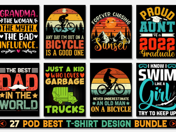 T-shirt design bundle-trendy pod best t-shirt design bundle