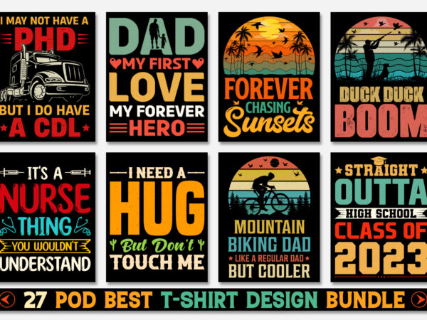 Trendy t-shirt design bundle