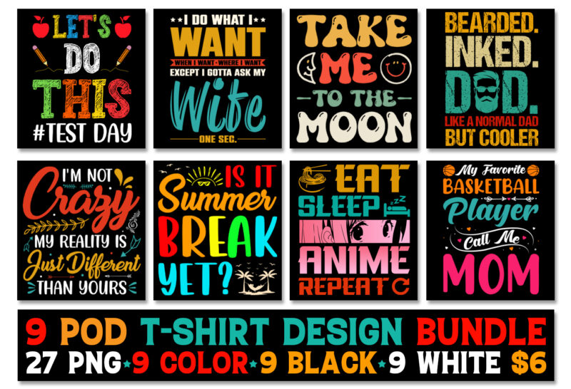 T-Shirt Design Bundle-Pod Best T-Shirt Design Bundle