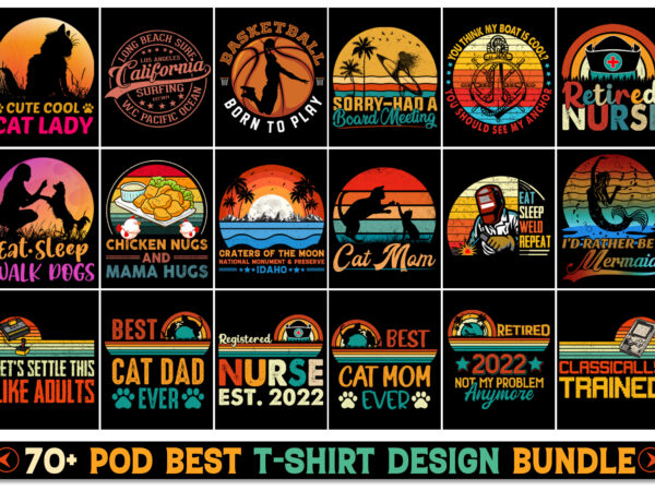 T-shirt design bundle-trendy pod best t-shirt design bundle