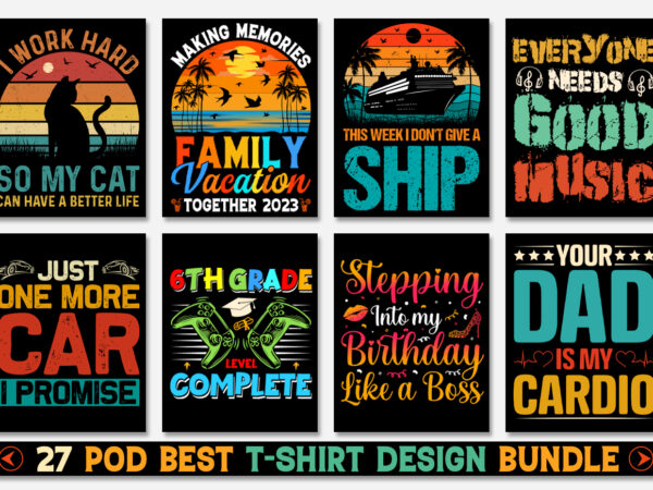 T-shirt design bundle-trendy pod best t-shirt design bundle