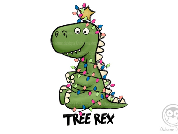 T-rex christmas sublimation t shirt designs for sale