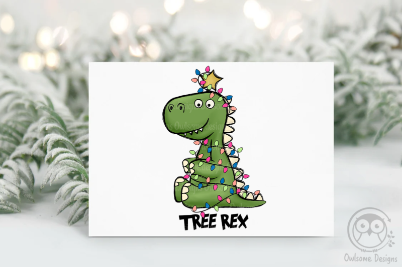 T-rex Christmas Sublimation