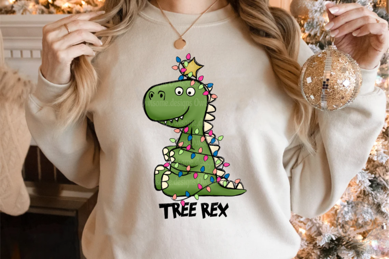 T-rex Christmas Sublimation