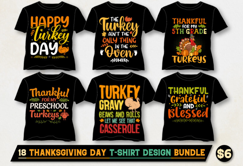 Thanksgiving Day T-Shirt Design Bundle-Thanksgiving Day T-Shirt Design