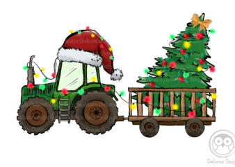 Tractor Farm Christmas Sublimation